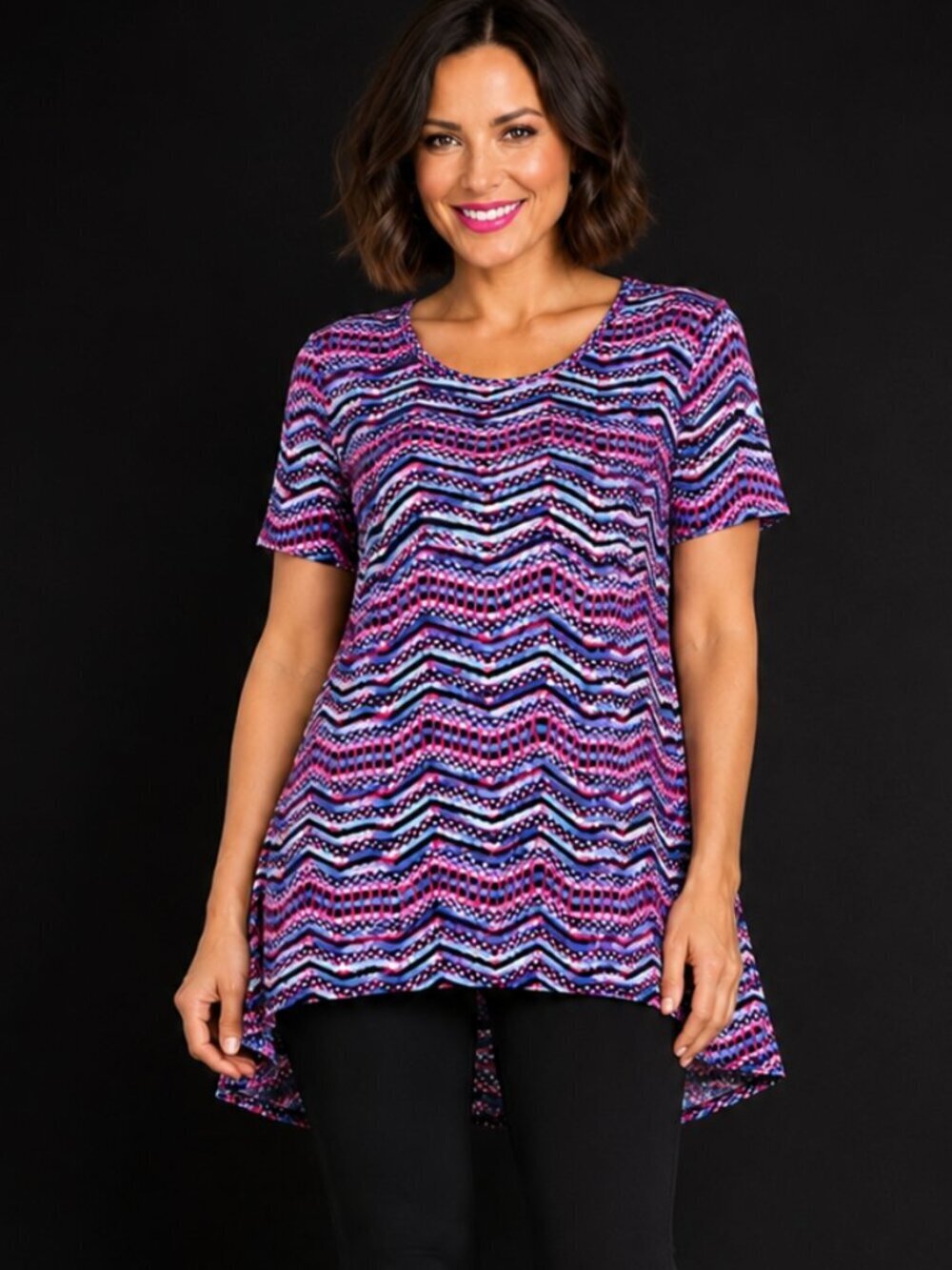 LuLaRoe Perfect Top Blouse Tunic NWT Purple Geometric Abstract Size XXS Gift